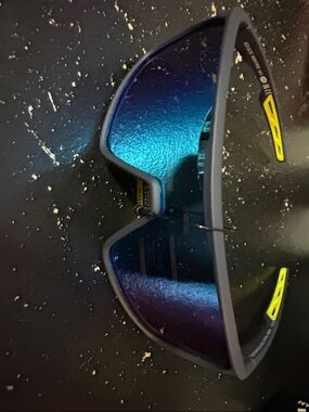 Body Glove Black Frame Blue Mirrored Lens Sunglasses with Yellow Accents